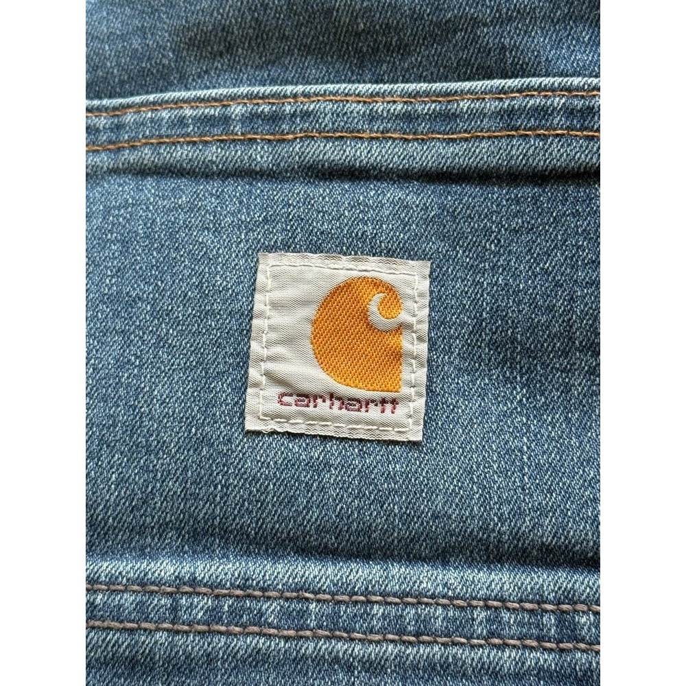 Mens 40 x 30 CARHARTT Denim Relaxed Fit Light Wash 5 Pocket Blue Jeans Everyday‎ - Picture 3 of 5